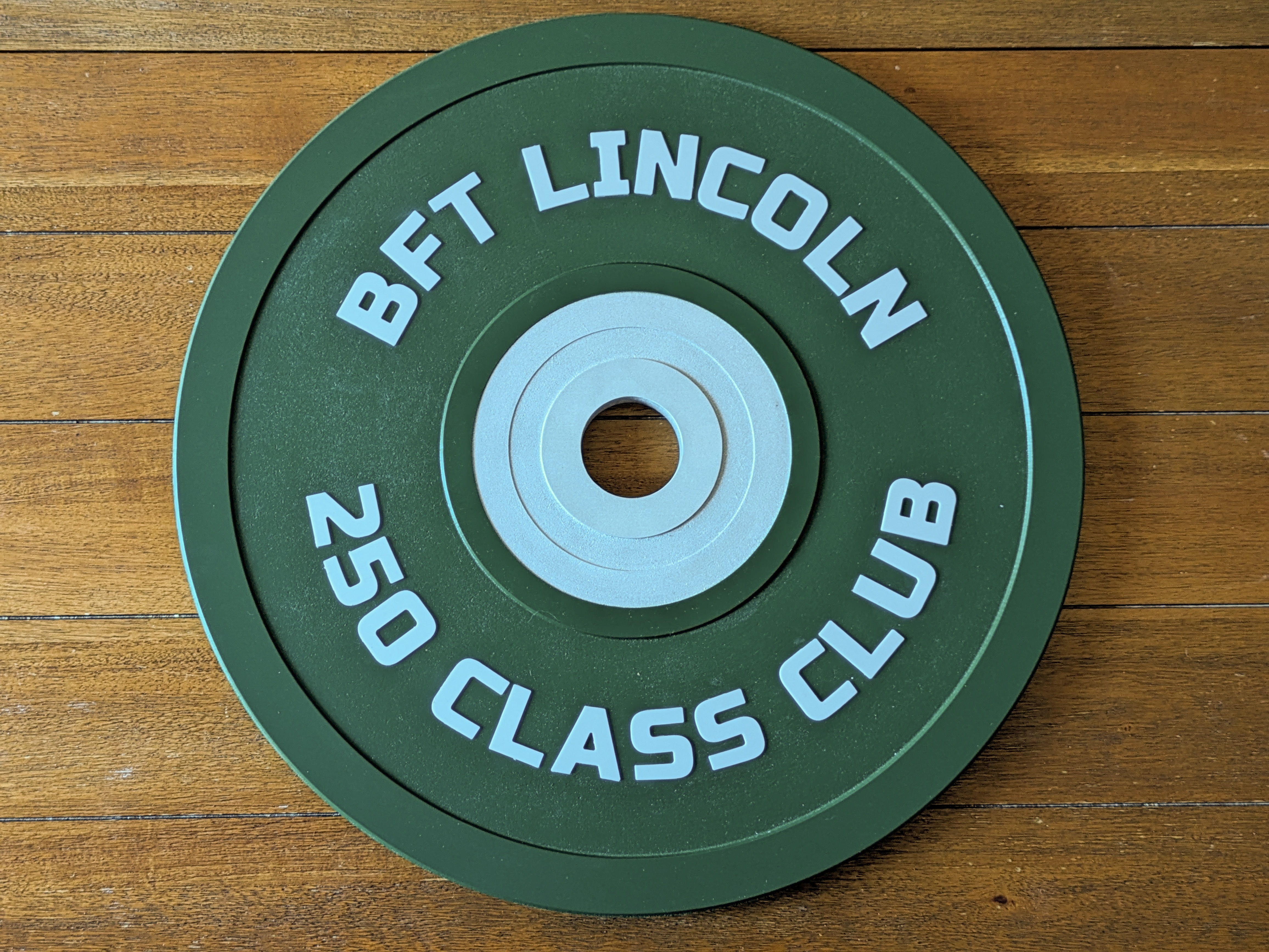 Finished custom bumper plate sign